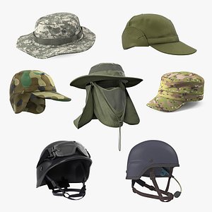 3D military hats 2