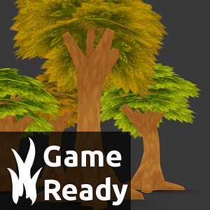 blender pack trees cartoon forest