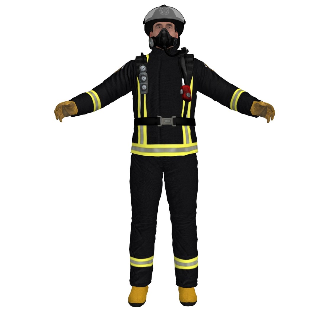 Fireman Ready 3d Model