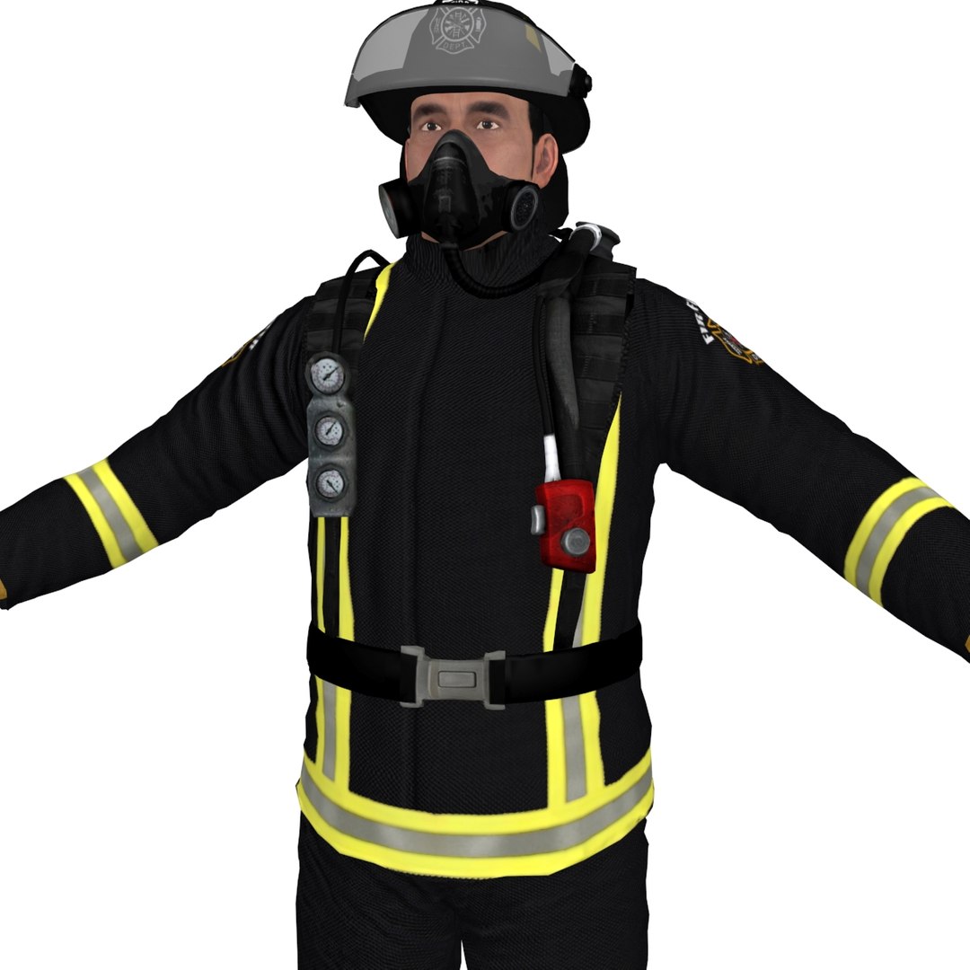 Fireman Ready 3d Model