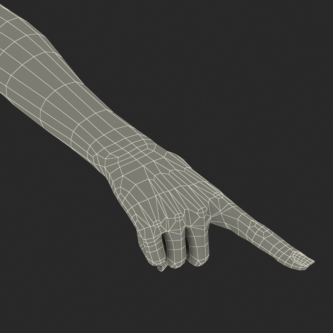 3d model female hand 3 pose