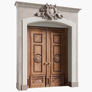 Exterior Entrance Front Door New Wood 3D model