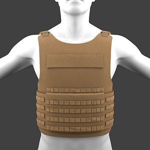 3D military flak jacket bullet model