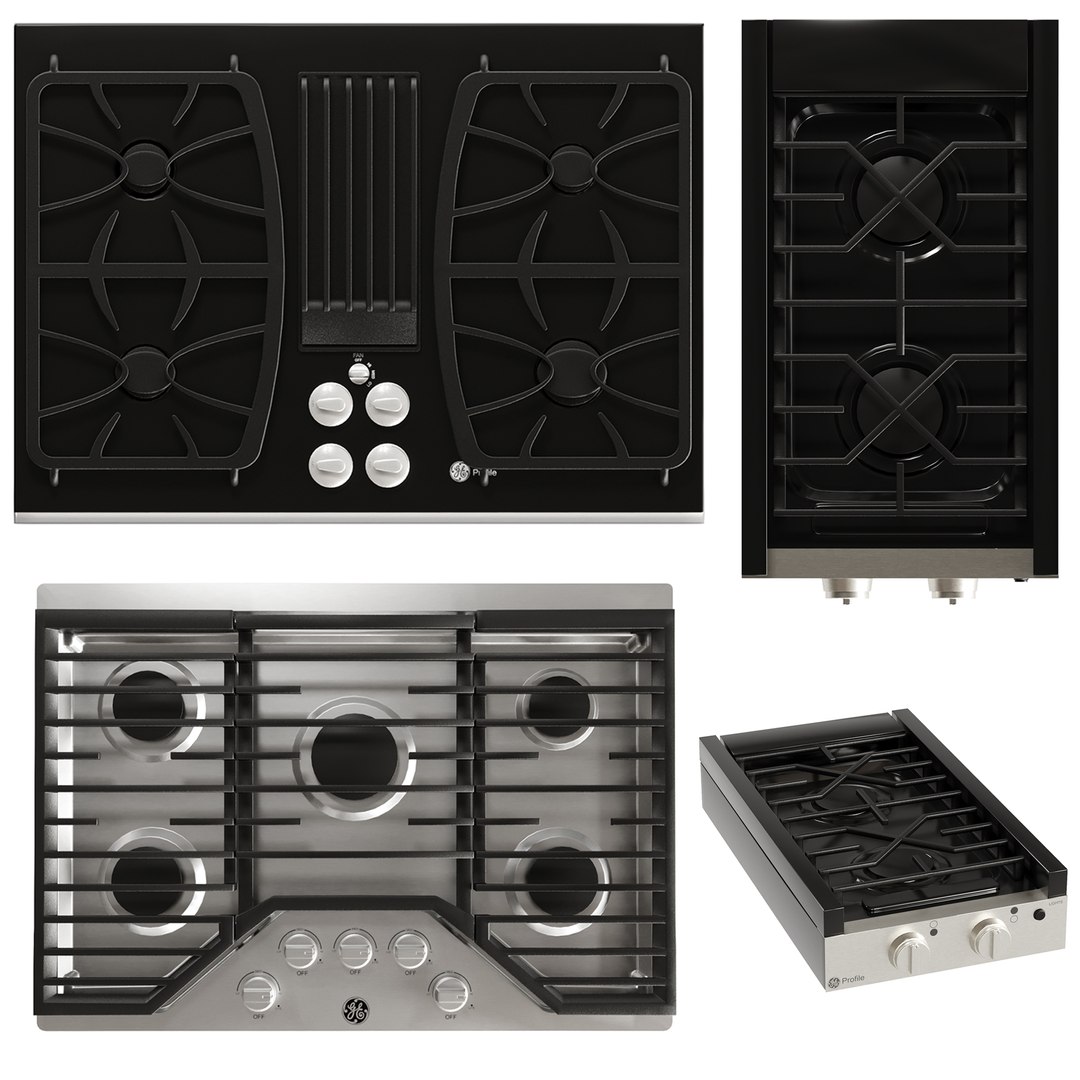 3 Ge Cooktops 3D Model TurboSquid 2113686
