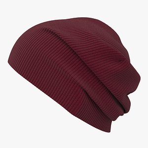 knit cap red 3D model