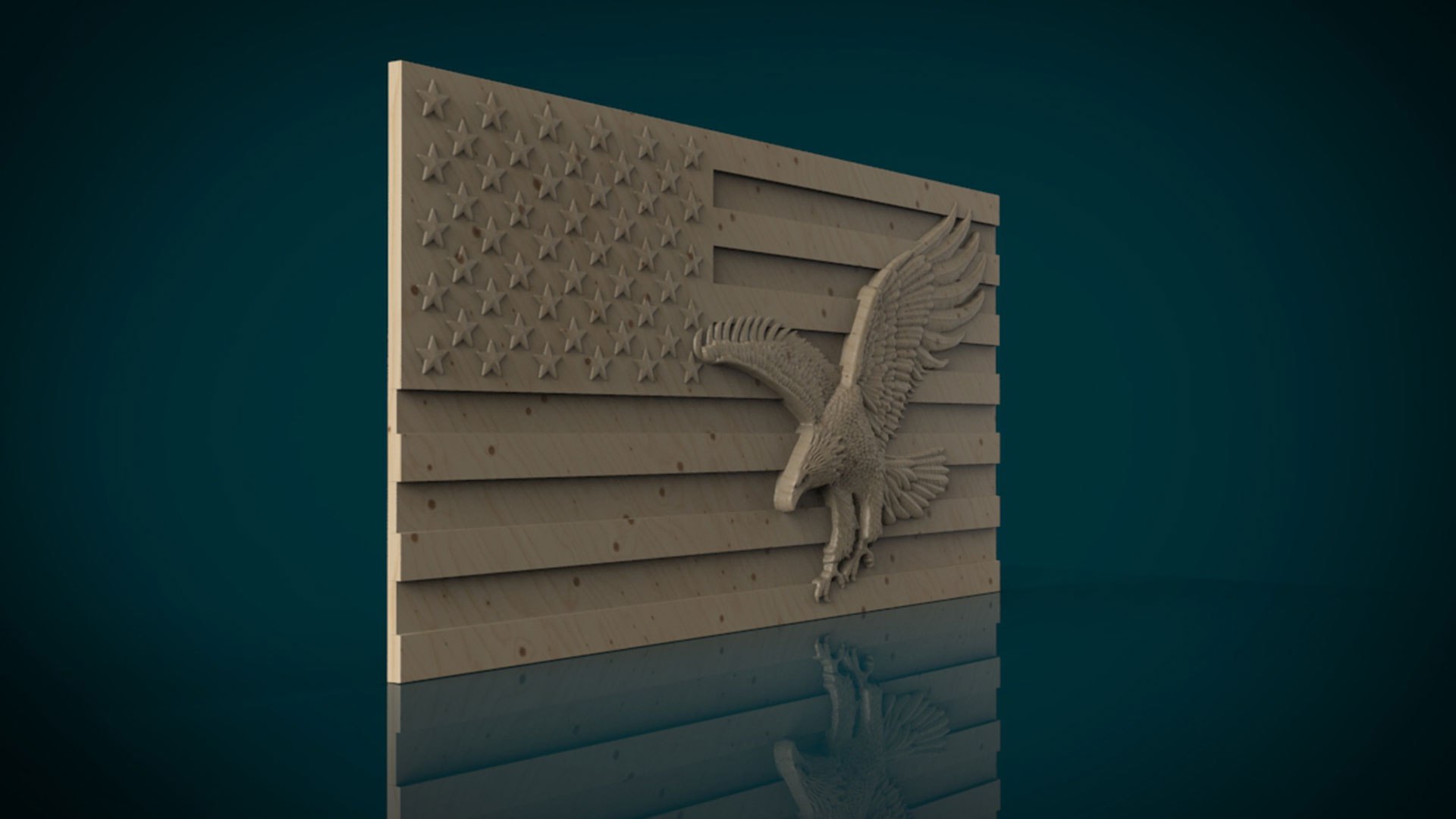 3D model American Flag and Eagle wall decor - TurboSquid 2101269