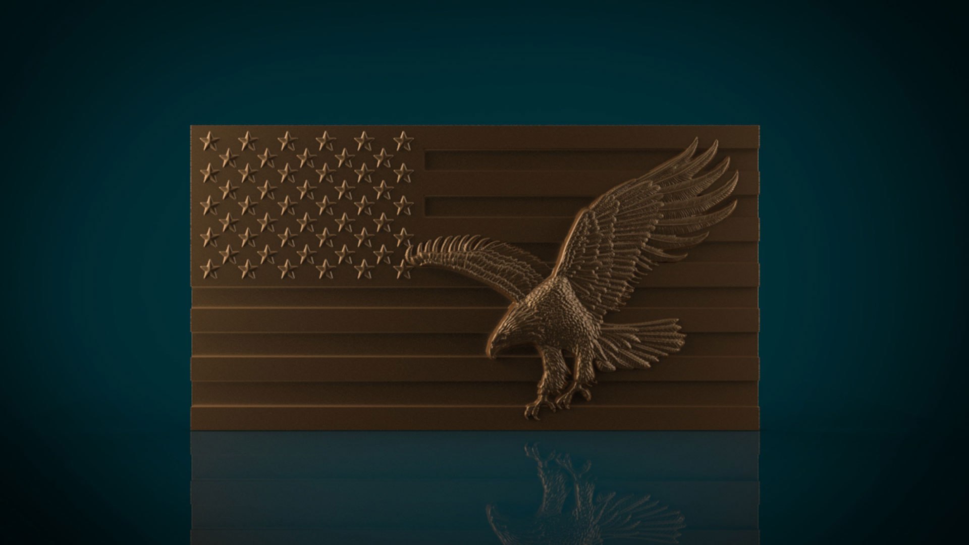 3D model American Flag and Eagle wall decor - TurboSquid 2101269