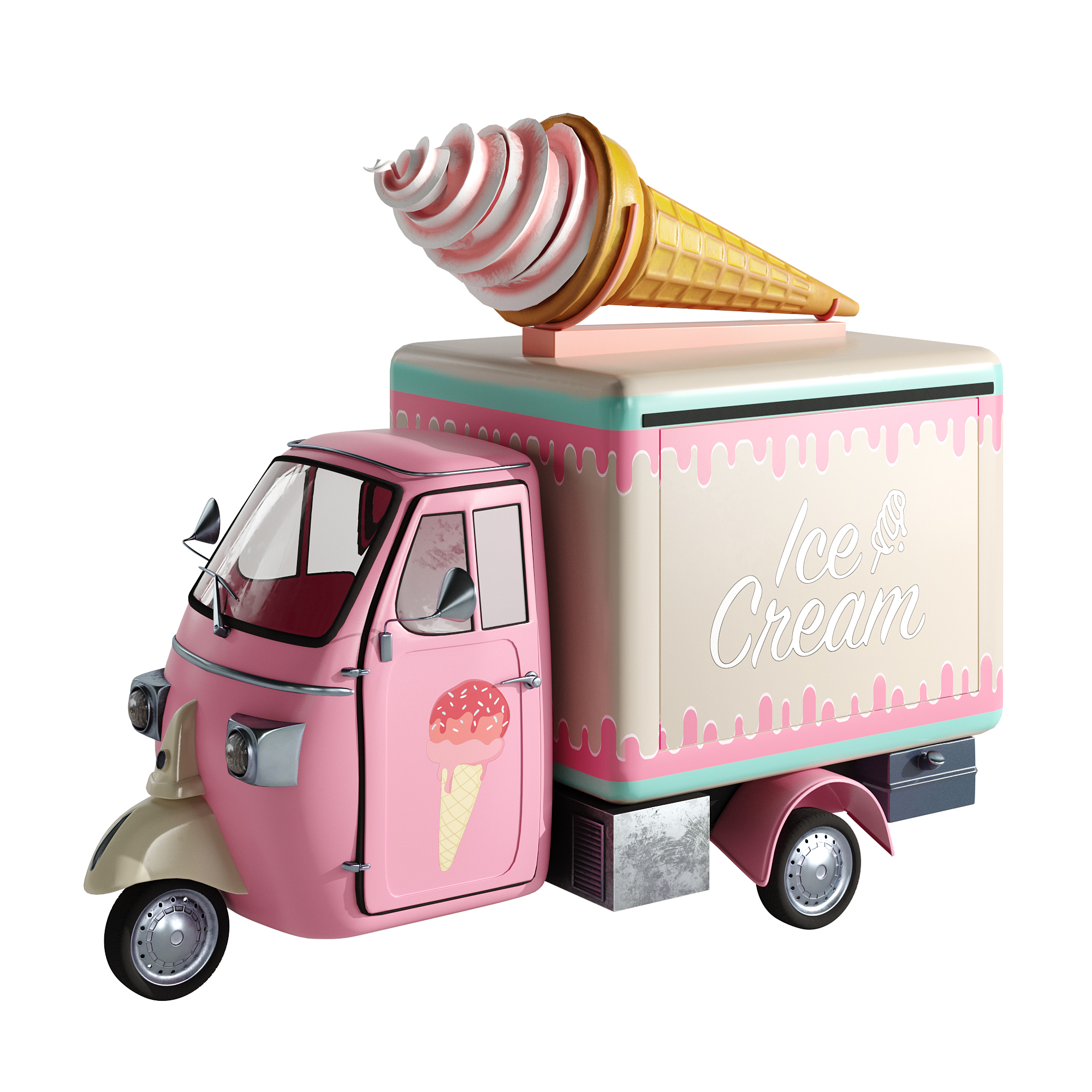 フードトラックアイスクリーム3Dモデル TurboSquid 1734871