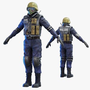 FBI Agent Soldier Police SWAT 3D model