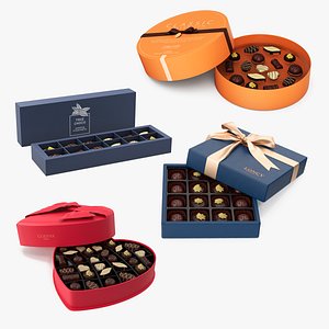 Premium Chocolate Boxes Open Collection 2 3D model