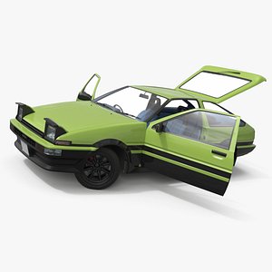 Retro Coupe with Pop-Up Headlights Rigged