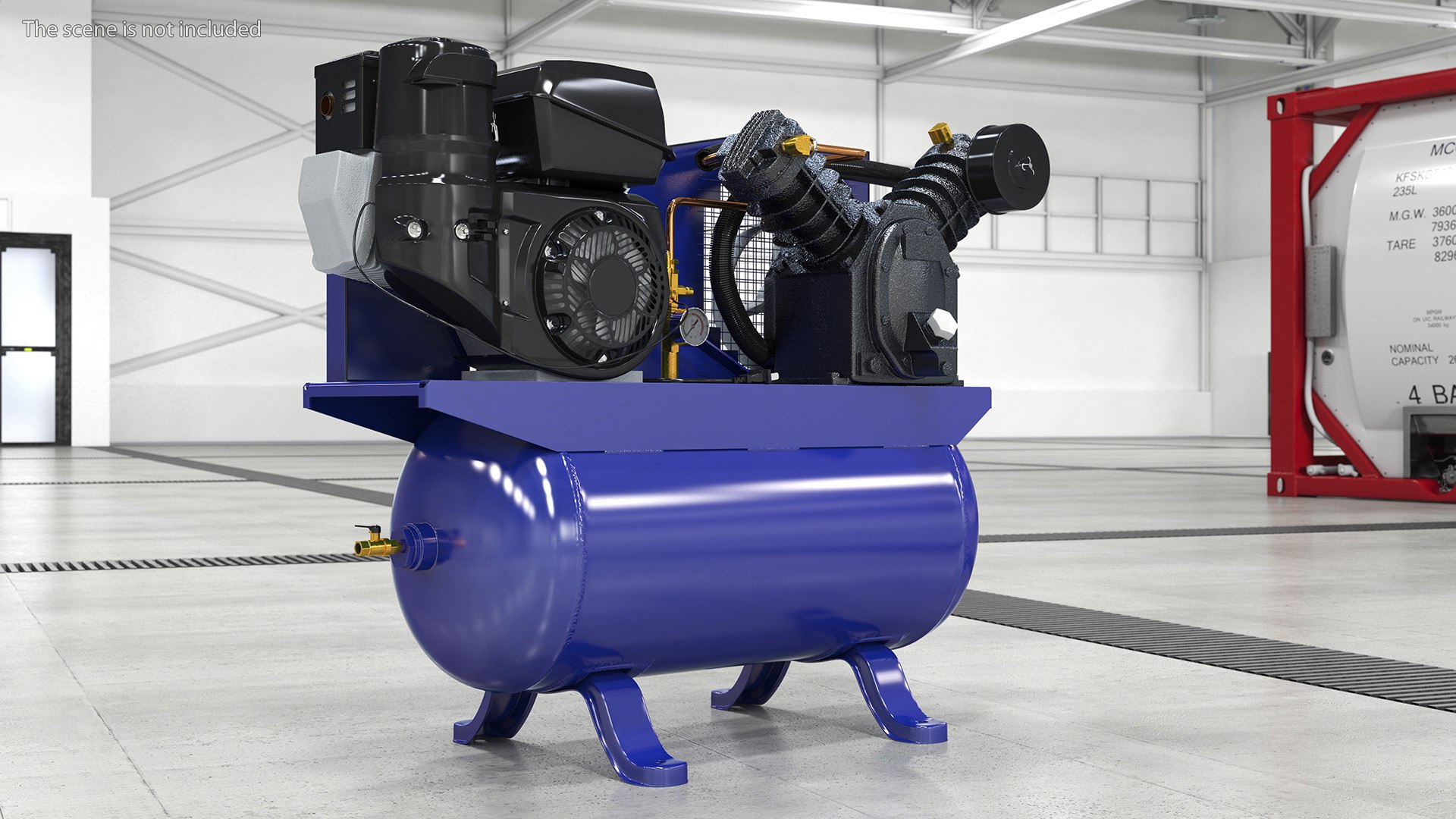 3D Piston Air Compressor Diesel Blue - TurboSquid 2148486