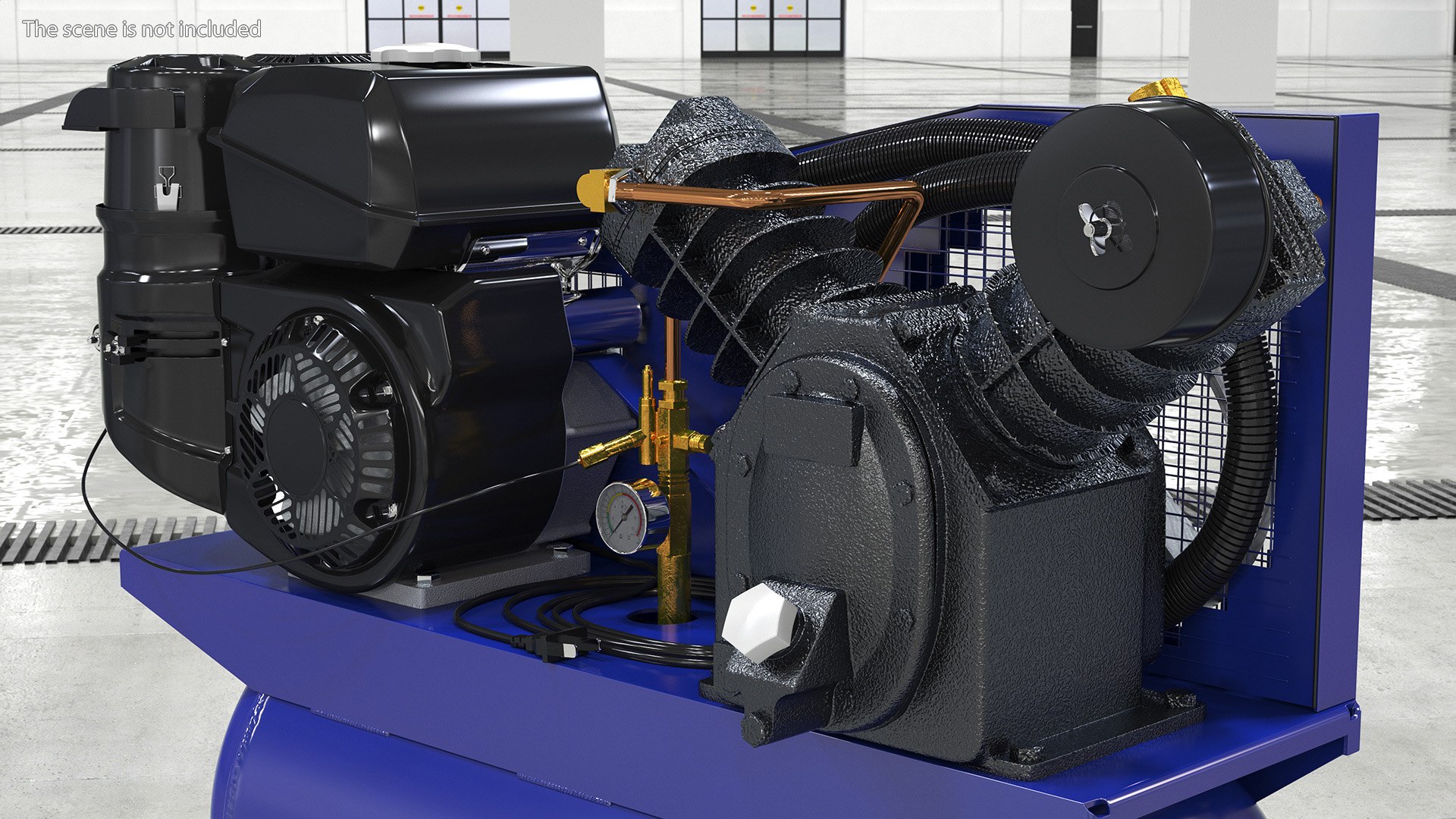 3D Piston Air Compressor Diesel Blue - TurboSquid 2148486