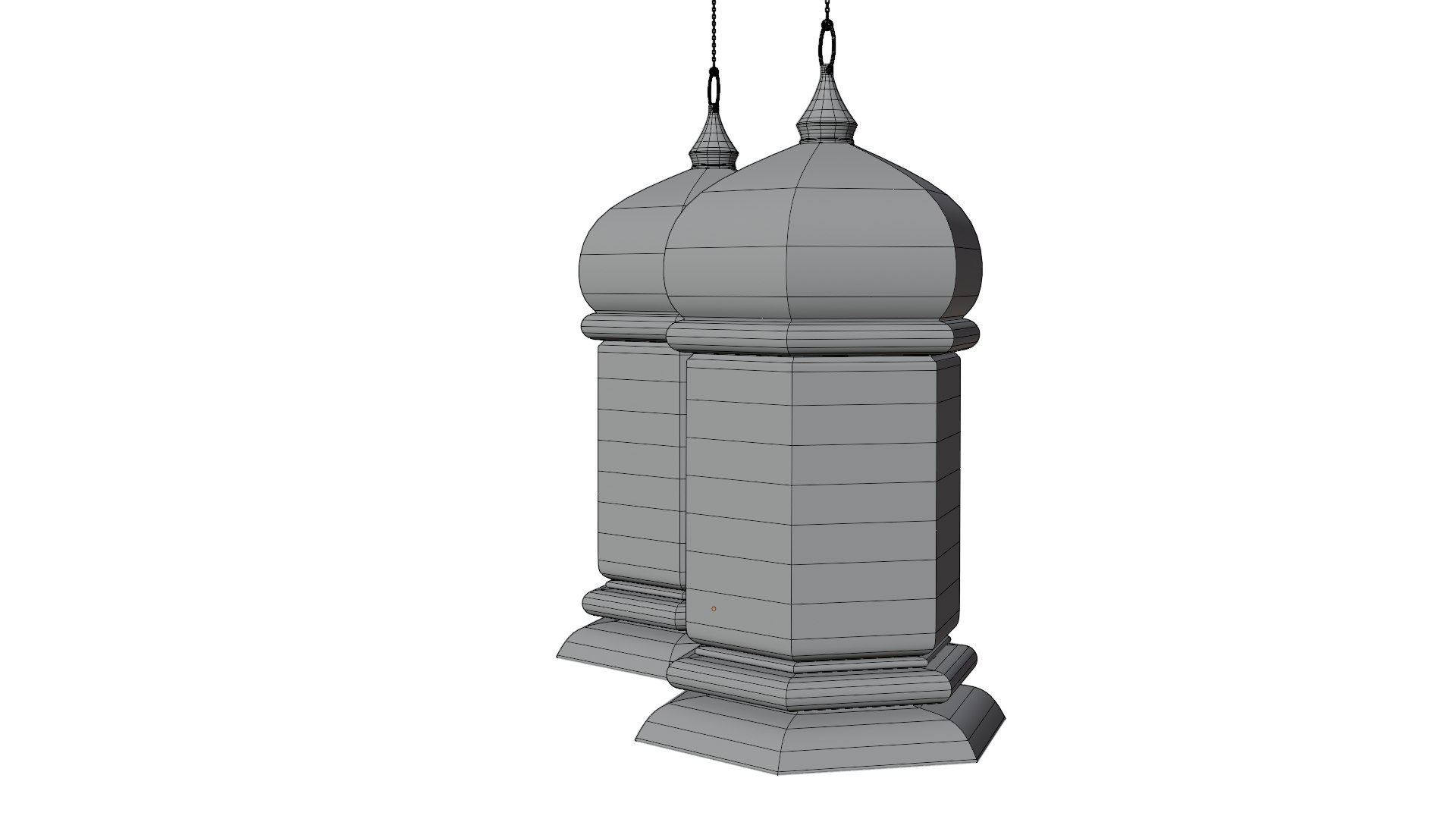 3D Elegant Ramadan Eid Lantern Set Black And Gold Low-poly 3D Model ...