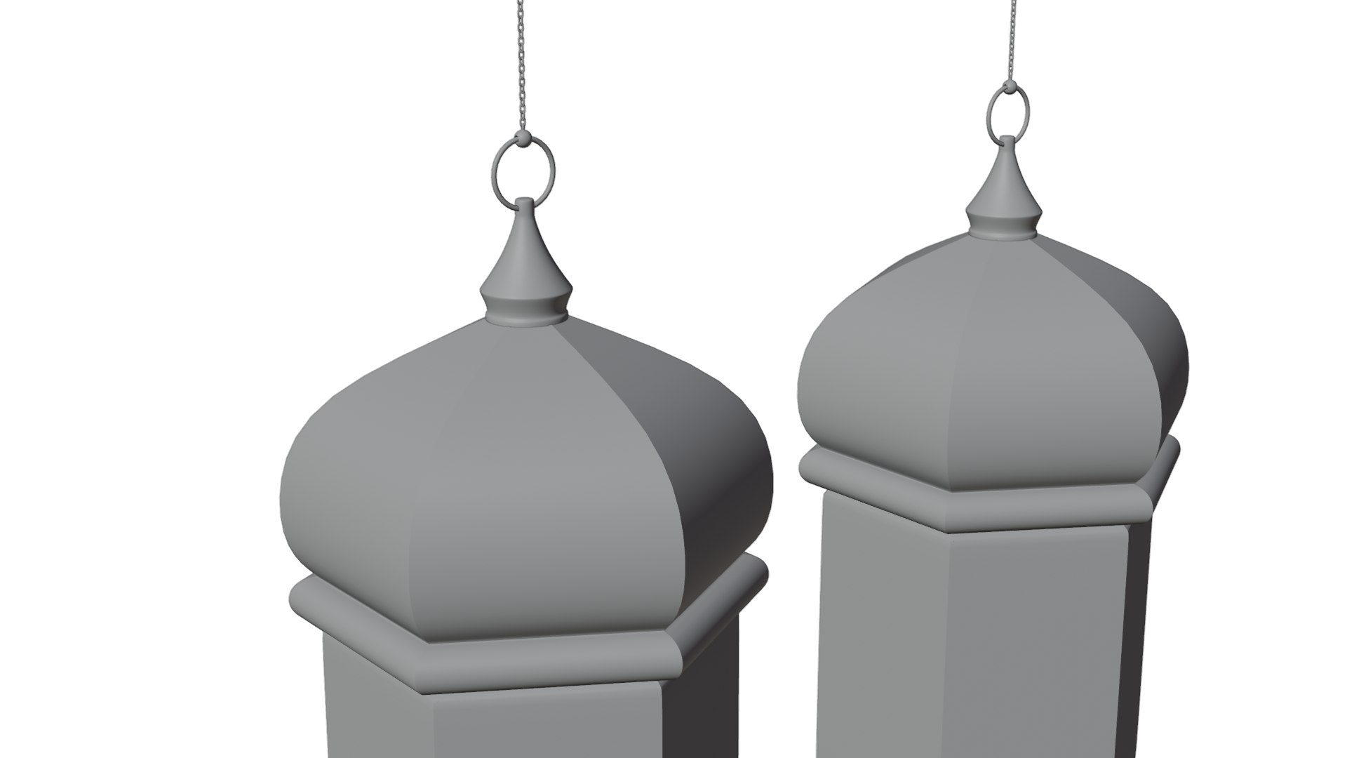 3D Elegant Ramadan Eid Lantern Set Black And Gold Low-poly 3D Model ...