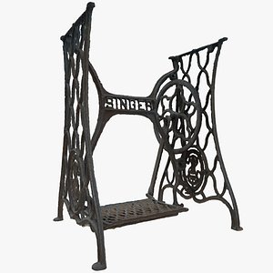3D Antique Singer sewing machine stand