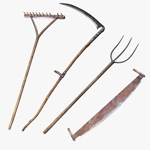 Medieval Farming Tools 3D