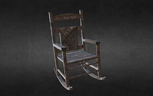 3D antique rocking chair animation model