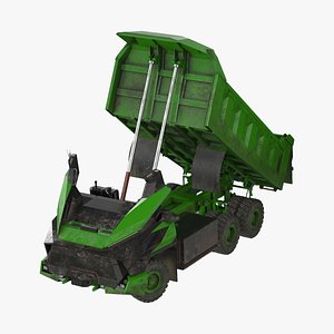 3D Electric Autonomous Dump Truck Dirty Rigged for Maya model