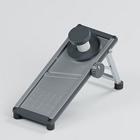 Adjustable Mandoline Slicer with Food Holder and Folding Stand