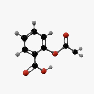 3D Acetylsalicylic acid Molecule