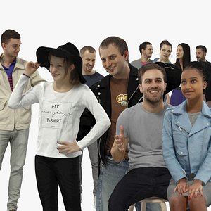 scanned people casual 10x 3D model