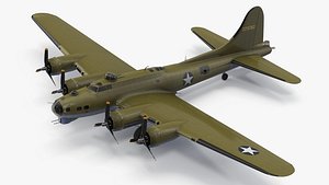 3D Boeing B-17 Bomber Rigged for Maya