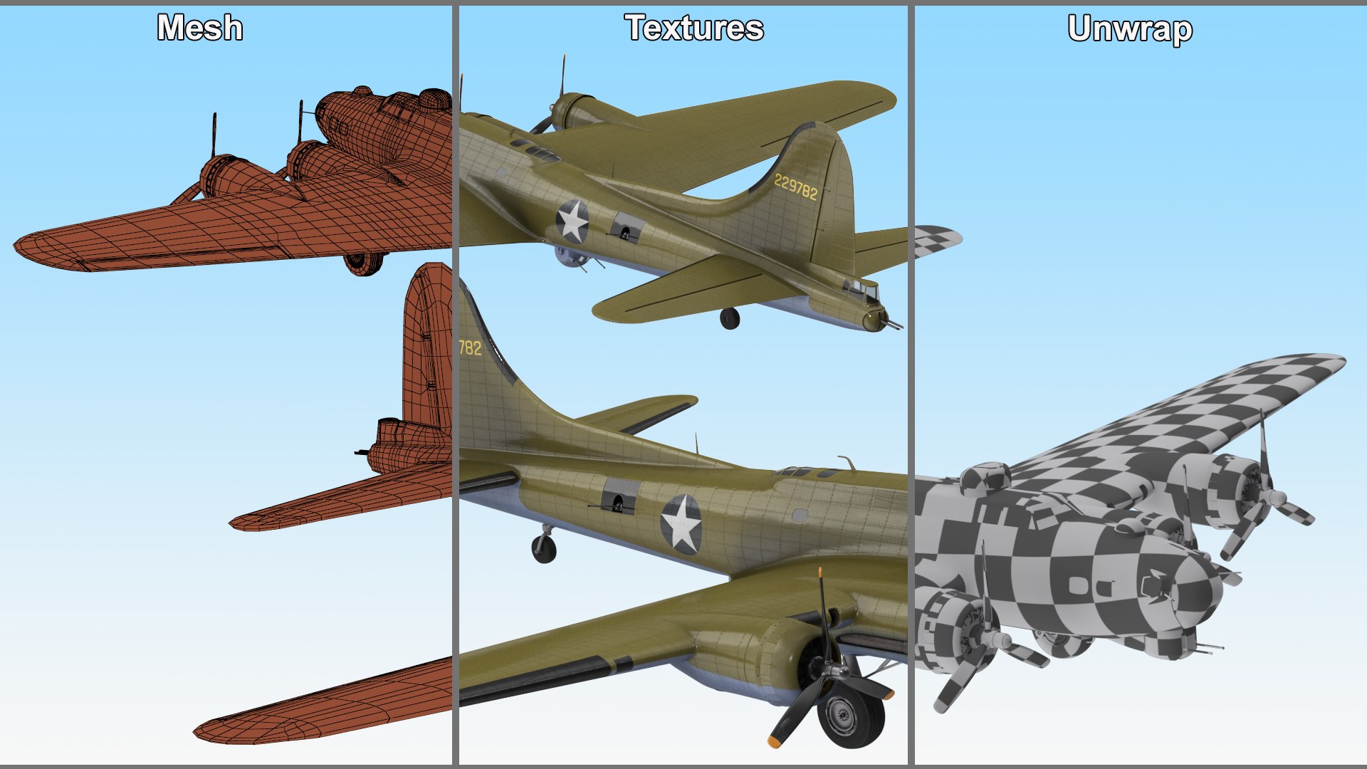 3D Boeing B-17 Bomber Rigged for Maya https://p.turbosquid.com/ts-thumb/FT/UaESVe/dc/boeingb17bomberriggedformaya3dmodel040/jpg/1723948663/1920x1080/fit_q87/951c15561eed327062f05395b2f8f4ebf1ca0ac8/boeingb17bomberriggedformaya3dmodel040.jpg