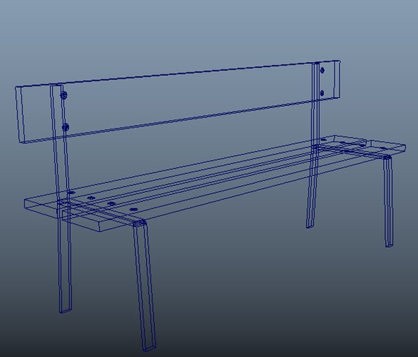 3d model garden park bench
