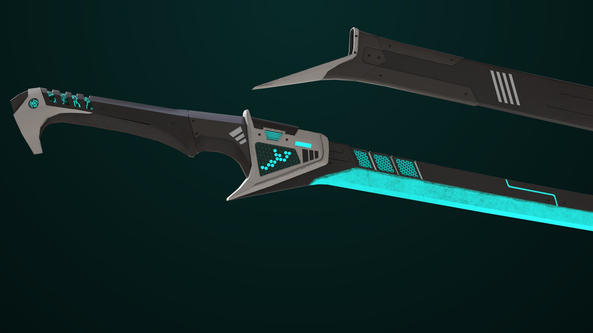 3D Sci-Fi Sword 03 All PBR Unity UE Textures Included model ...