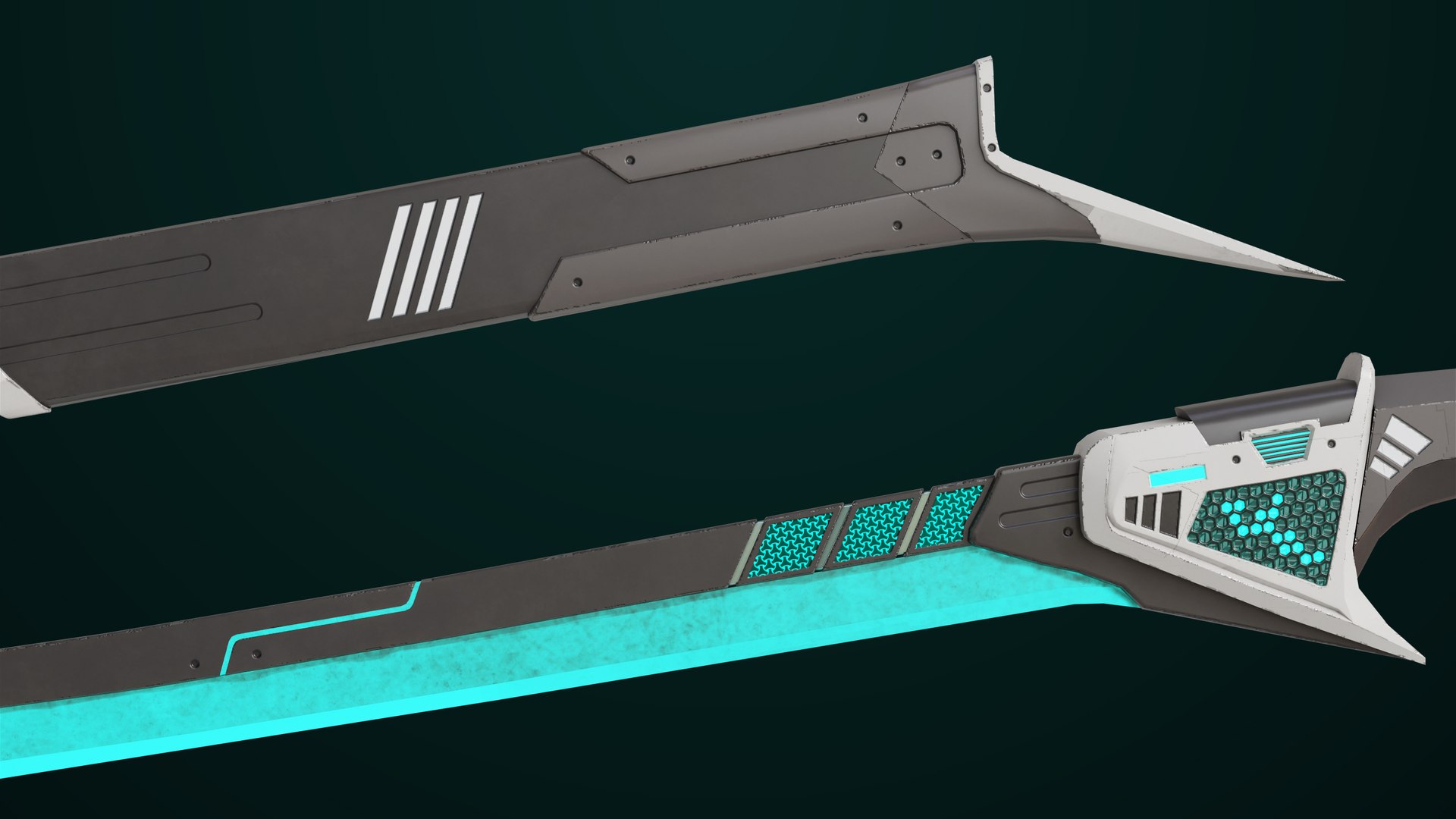 3D Sci-Fi Sword 03 All PBR Unity UE Textures Included model ...