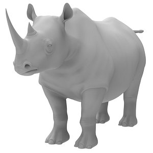 3d rhinoceros modeled