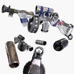 3D DEEPY w IMPROVISED SCOPE STELL STYL STYLIZED GUN model