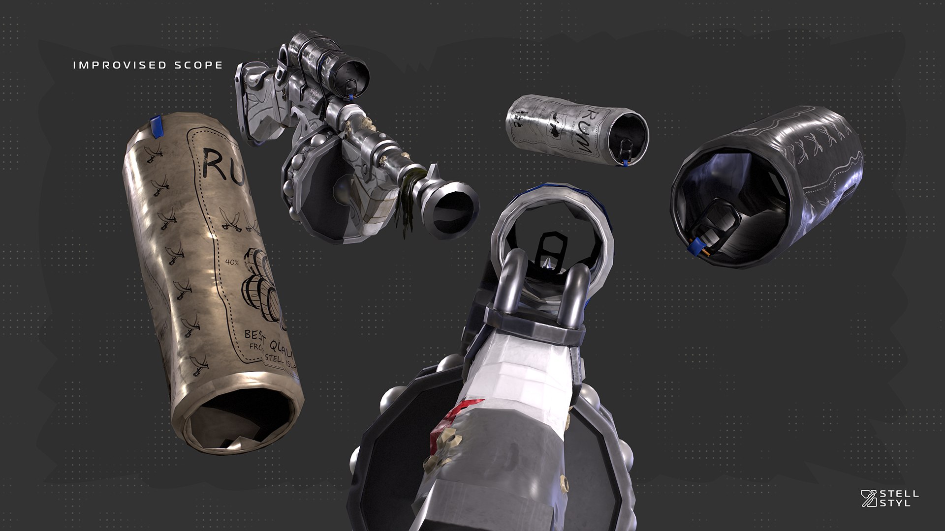 3D DEEPY w IMPROVISED SCOPE STELL STYL STYLIZED GUN model https://p.turbosquid.com/ts-thumb/FT/kQogDS/BP/frontadeepytreeleech5f/png/1669635480/1920x1080/fit_q87/841dde59da01a10924b47815af0b9a51696168b3/frontadeepytreeleech5f.jpg