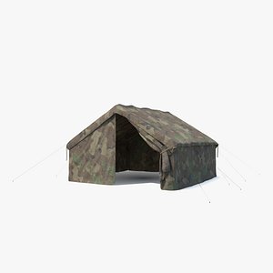 Army Tent Woodland Used 3D model