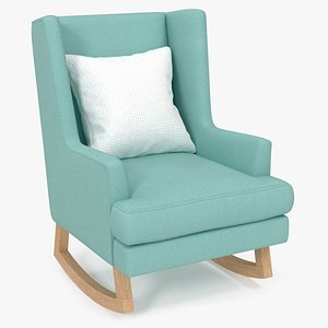 3D Soft Rocker Chair with Cushion Mint