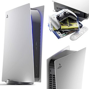 3D model PlayStation 5 white