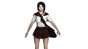 3D AAA 3D ASIAN SCHOOL GIRL - REALISTIC GAME READY CHARACTER