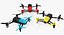 Parrot Bebop Quadcopter Drone 3D Models Set