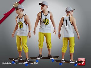 male skater 3D model
