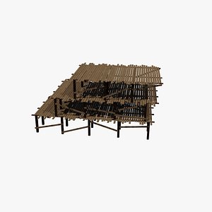 Wooden Scaffolding N 6 3D model