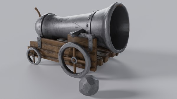 3D model Cartoon stylized cannon