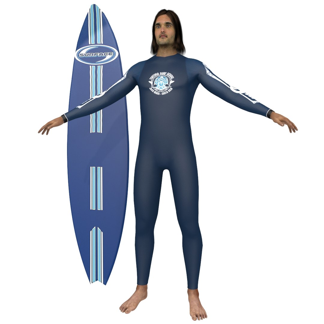 3D Rigged Surfer - TurboSquid 1326028