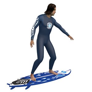 3D rigged surfer