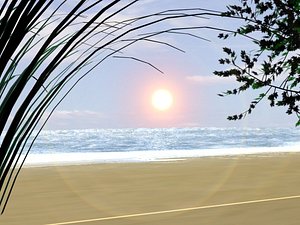 beach sea sand 3d max