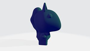 Cute big headed unicorn 3D model
