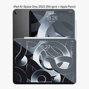 iPad Air 2022 Space Grey With Apple Pencil