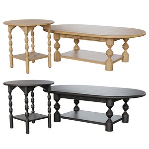 Lulu and Georgia - Topia Oval Coffee Table and Side Table model