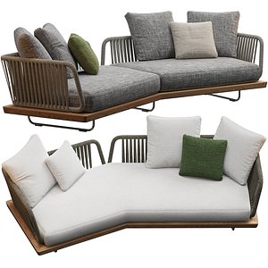sofa sunray minotti 3D model