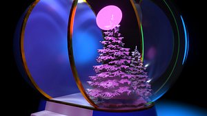 3D photo booth snow sphere christmas model